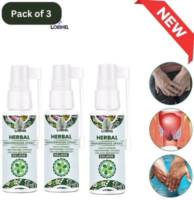LORSHEL Natural Hemorrhoid Relief - Eelhoe Fast Acting Spray Liquid(3 x 40 ml)
