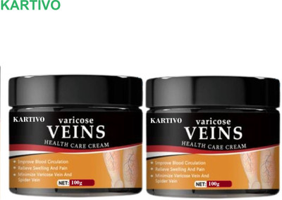 KARTIVO Varicose Veins Gel Cream Pack of 2 – Fast Absorption Cream(2 x 100 g)