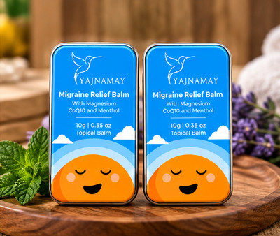 YAJNAMAY Menthol Magnesium CoQ10 Topical Balm for Refreshing Massage Pack of 2 Balm(2 x 10 g)