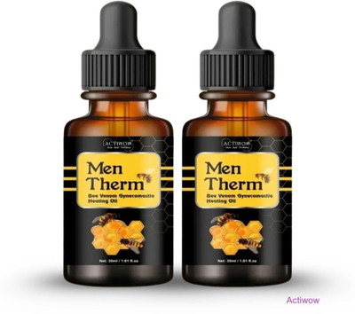 ACTIWOW Men Therm Bee Venom Heating Oil for Sand Sprint Recovery Oil Liquid(2 x 15 ml)