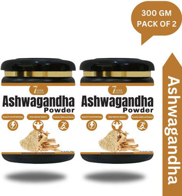 7Herbmaya Certified Organic Ashwagandha Root Powder Each 300g Powder(2 x 300 g)