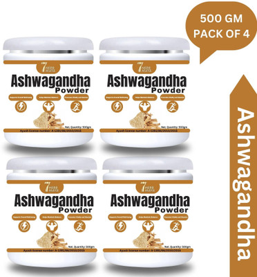 7Herbmaya Certified Organic Ashwagandha Root Powder Each 500g Powder(4 x 500 g)