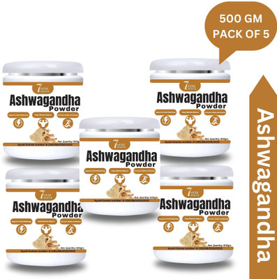 7Herbmaya Certified Organic Ashwagandha Root Powder Each 500g Powder(5 x 500 g)