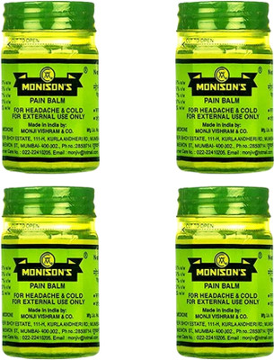 Monison Monisons Pain Relief Balm (PK OF 4) – Ayurvedic Solution for Pain & Cold Relief Balm(4 x 100 g)
