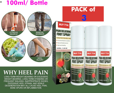Buy TYA Pain Relieving Foot Spray Pack of 3 – Relaxing Ayurvedic Formula 100ml Each Spray(3 x 100 ml)