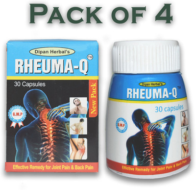 JRA Cure Dipan Herbal's Rheuma-Q Capsule | Helps Relieve Joint & Back Painq (pack of 4) Tablets(4 x 30 Units)