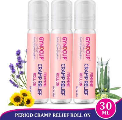 Gynocup Feminine Cramp Relief Roll On All in One (Periods, Lower Back Pain & Body Pain)(Pack of 3) Balm(3 x 10 ml)