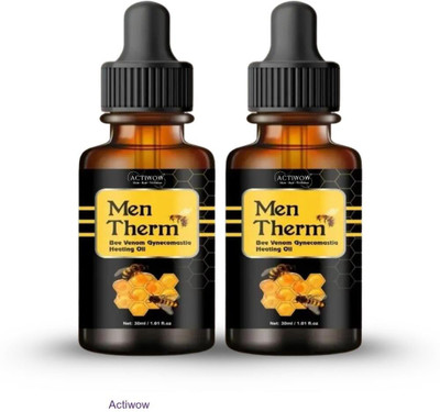 ACTIWOW Men Therm Bee Venom Heating Oil for Jump Rope Warmup Routine Liquid(2 x 15 ml)