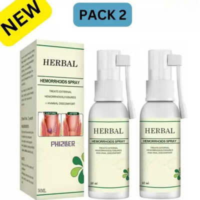 PHIZLLER Natural Herbal New Spray for Piles - Soothing Hemorrhoid Care Treatment Spray Spray(2 x 50 ml)