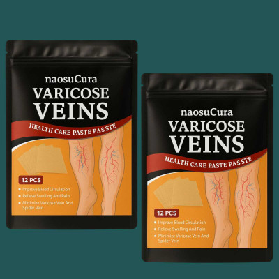 Naosucura Varicose Veins Herbal Patches for Leg Pain Relief Spider Veins & Blood Flow Care Plaster & Patch(2 x 12 Patches)
