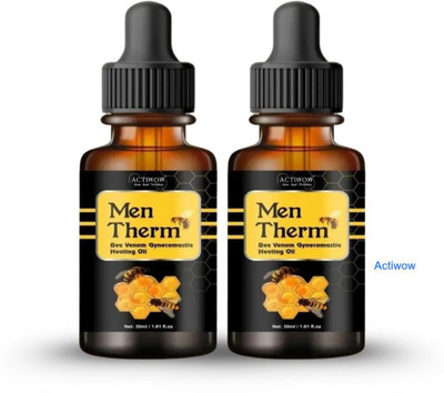 ACTIWOW Men Therm Bee Venom Heating Oil for High-Intensity Workouts Liquid(2 x 15 ml)