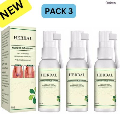 Oaken Effective Natural Herbal Piles Hemorrhoids Care Spray for Relief Spray(3 x 50 ml)
