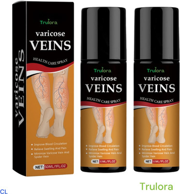 Trulora Turmeric Varicose Veins Spray Leg & Foot Discomfort (Pack of 2) Spray(2 x 50 ml)