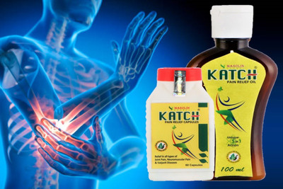 Masolin Herbal Katch Pain Relief Ayurvedic Oil 100ml and Capsules 60Caps Liquid(2 x 1 Units)