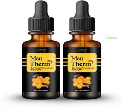 ACTIWOW Men Therm Bee Venom Heating Oil for Explosive Chest Relief Liquid(2 x 15 ml)