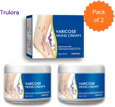 Trulora Varicose Veins Cream for Leg Pain Relief With Natural Ingredients Pack of 2 Cream(2 x 50 g)