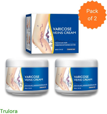 Trulora Herbal Relief Varicose Veins Cream for Swelling on Multiple Joints Pack of 2 Cream(2 x 50 g)