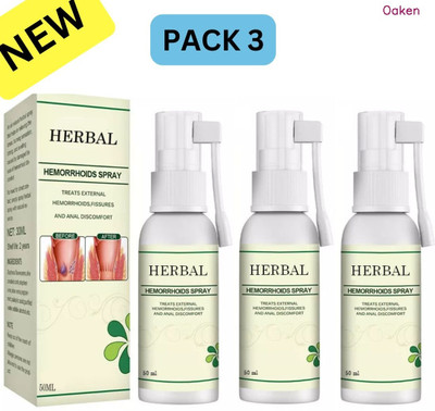 Oaken Natural Hemorrhoid Care Spray | Herbal Fast Relief for Painful Piles Spray(3 x 50 ml)