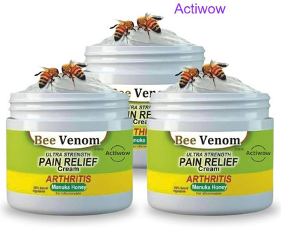 ACTIWOW Bee Venom Joint Pain Relief Cream for Fast Muscle Recovery Pack of 3 Cream(3 x 50 g)