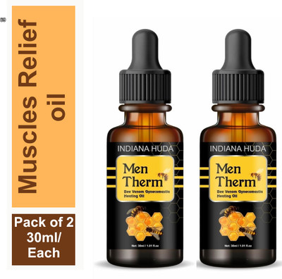 INDIANA HUDA Bee Venom Chest Therm Oil 30ml Each Twin Pack Men Liquid(2 x 30 ml)