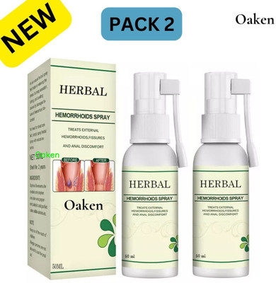 Oaken Herbal Piles Hemorrhoids Relief Spray | Gentle Relief from Pile Pain & Itch Spray(2 x 50 ml)