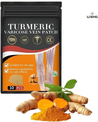LORSHEL Turmeric varicose veins patch works overnight for sore varicose veins recovery Plaster & Patch(10 Patches)