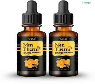 ACTIWOW Men Therm Bee Venom Heating Oil for Quad Sore Relief Solution Liquid(2 x 15 ml)