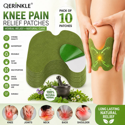 QERINKLE Knee Joint Pain Instantly Relief Products with Natural Herbal Wormwood Extract Plaster & Patch(10 Patches)