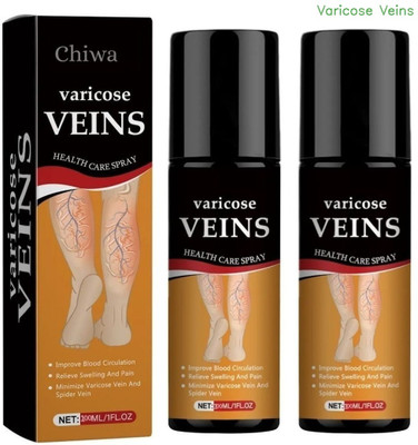 CHIWA Varicose veins spray cooling quick acting spray reduces swelling cramps ache Liquid(2 x 100 ml)