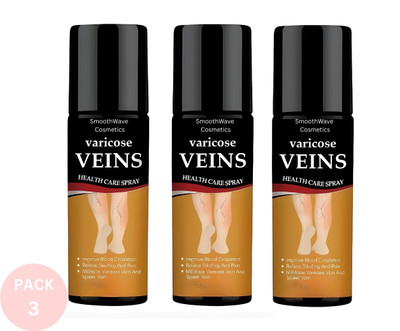 SmoothWave Cosmetics Varicose Veins Spray – Natural Treatment for Healthy Legs.20 Spray(3 x 10 ml)