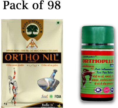 Quickbits 98 orthonil powder For Joint Pain + 1 Orthoplus oil for relief pain (1 BOTTLE) Powder(98 x 1 Units)