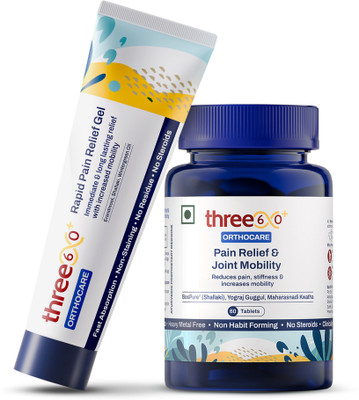 three60+ Rapid Pain Relief & Joint Mobility Combo 50 g Gel Tube + 60 Tablets(290 g)