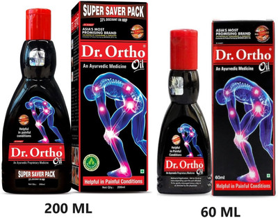 Dr. Ortho Joint Pain Relief Ayurvedic Oil Liquid 200ML+60ML Liquid(2 x 130 ml)