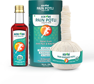 ACH...OO Ayurvedic Pain Relief Oil & Massage Potli Combo for Joint & Body Pain Relief Liquid(2 x 100 g)