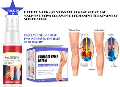 Prefetto COSMO VARICOSE VEINS SPRAY AND CREAM COMBO | Tired and Heavy Legs Fast Relief | Spray(2 x 65 g)