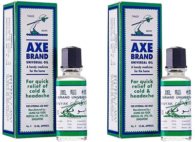 Axe Brand Universal Oil For Quick Relief of Cold, Headache (10ml) (pack of 2) Liquid(2 x 5 ml)