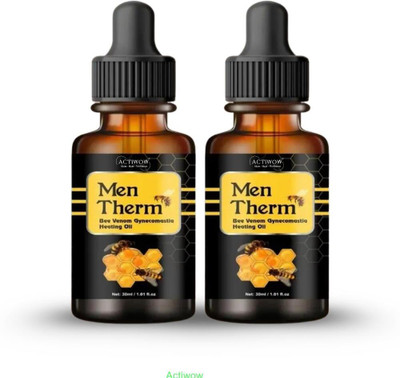 ACTIWOW Men Therm Bee Venom Heating Oil for Active Aging Muscle Support Liquid(2 x 15 ml)