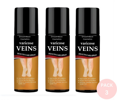 SmoothWave Cosmetics Varicose Veins Spray – Natural Treatment for Healthy Legs.22 Spray(3 x 10 ml)