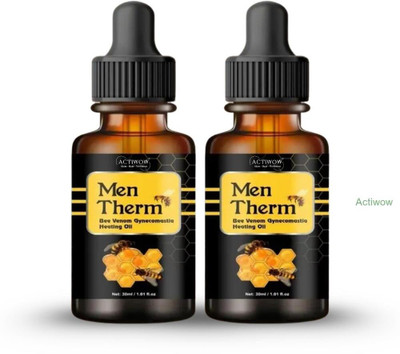ACTIWOW Men Therm Bee Venom Heating Oil for Pre-Workout Heat Routine Liquid(2 x 15 ml)