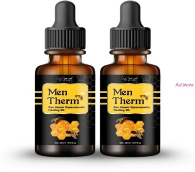 ACTIWOW Men Therm Bee Venom Heating Oil for Gym Muscle & Relax Liquid(2 x 15 ml)