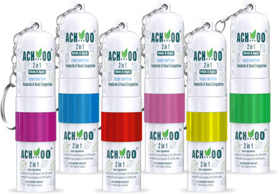 ACH...OO ACHOO 2 In 1 Inhaler and Roll On Relief from Cold, Cough & Nasal Congestion Inhaler(6 x 1 Units)