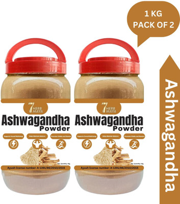 7Herbmaya Certified Organic Ashwagandha Root Powder Each 1Kg Powder(2 x 1000 g)