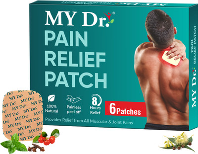 MY Dr. Pain Relief Patch|Cramps,Stiffness,Sports,Gym|Waterproof,No-Odour,Easy Peel-Off Plaster & Patch(6 x 1 Patches)