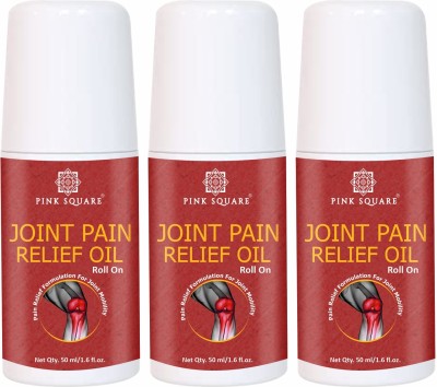 Pink Square Roll on Quick Pain Relief Oil for Joint,Muscle & Back Pain Liquid Pack of 3(50ml Liquid(3 x 50 ml)