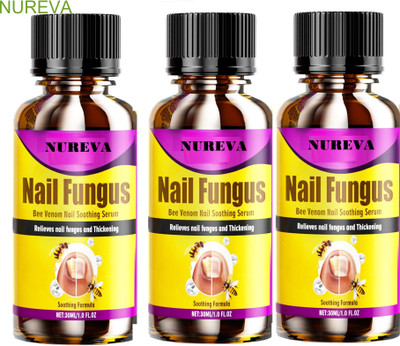 nureva Fungi-Free Nail Serum Pack of 3 – Nourishing & Healing for Nails Liquid(3 x 30 ml)
