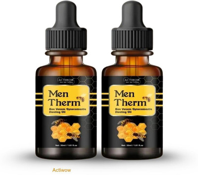 ACTIWOW Men Therm Bee Venom Heating Oil for Interval Training Recovery Liquid(2 x 15 ml)