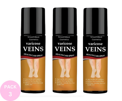 SmoothWave Cosmetics Varicose Veins Spray – Natural Treatment for Healthy Legs.16 Spray(3 x 10 ml)