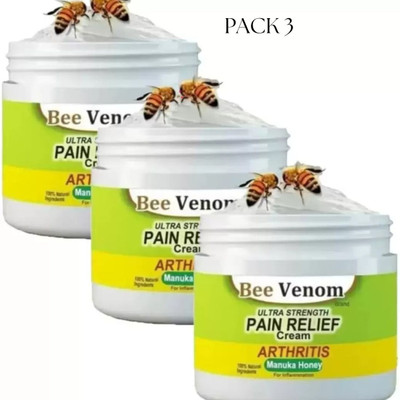 Bee Venom Bone & Joint Pain Relief Cream - Nose, Back, Knee & Muscle Solution Cream(3 x 50 g)