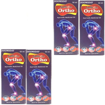 DOOMSDAY SAFFRON ORTHO AYURVEDIC PAIN OIL FOR FSAT PAIN RELIEF PACK OF - 4 Liquid(4 x 50 ml)