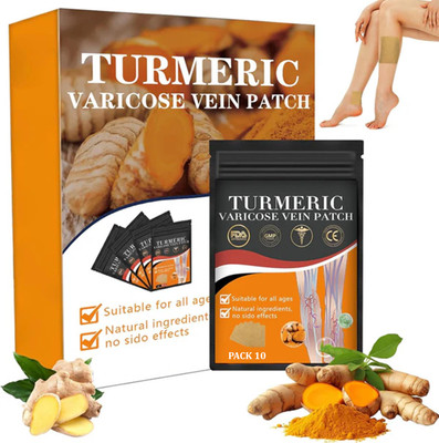 UUQUU Turmeric Varicose Vein Patch Soothing Varicose Veins Patch Plaster & Patch_10 Plaster & Patch(10 x 10 g)
